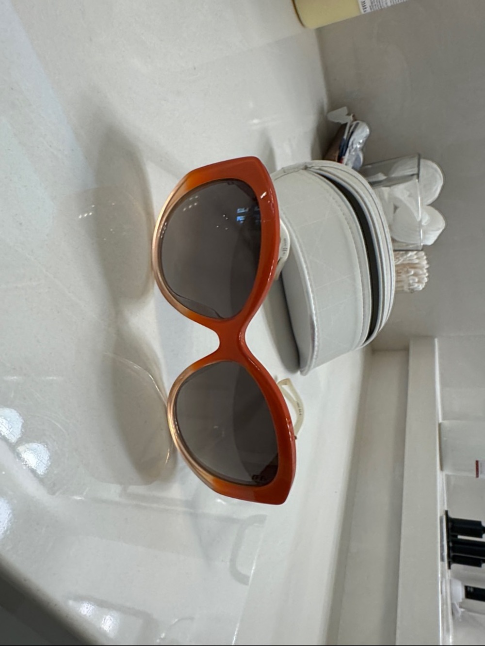 Dior Orange Cat-Eye Women's Sunglasses with Dark Lenses, authentic 💯